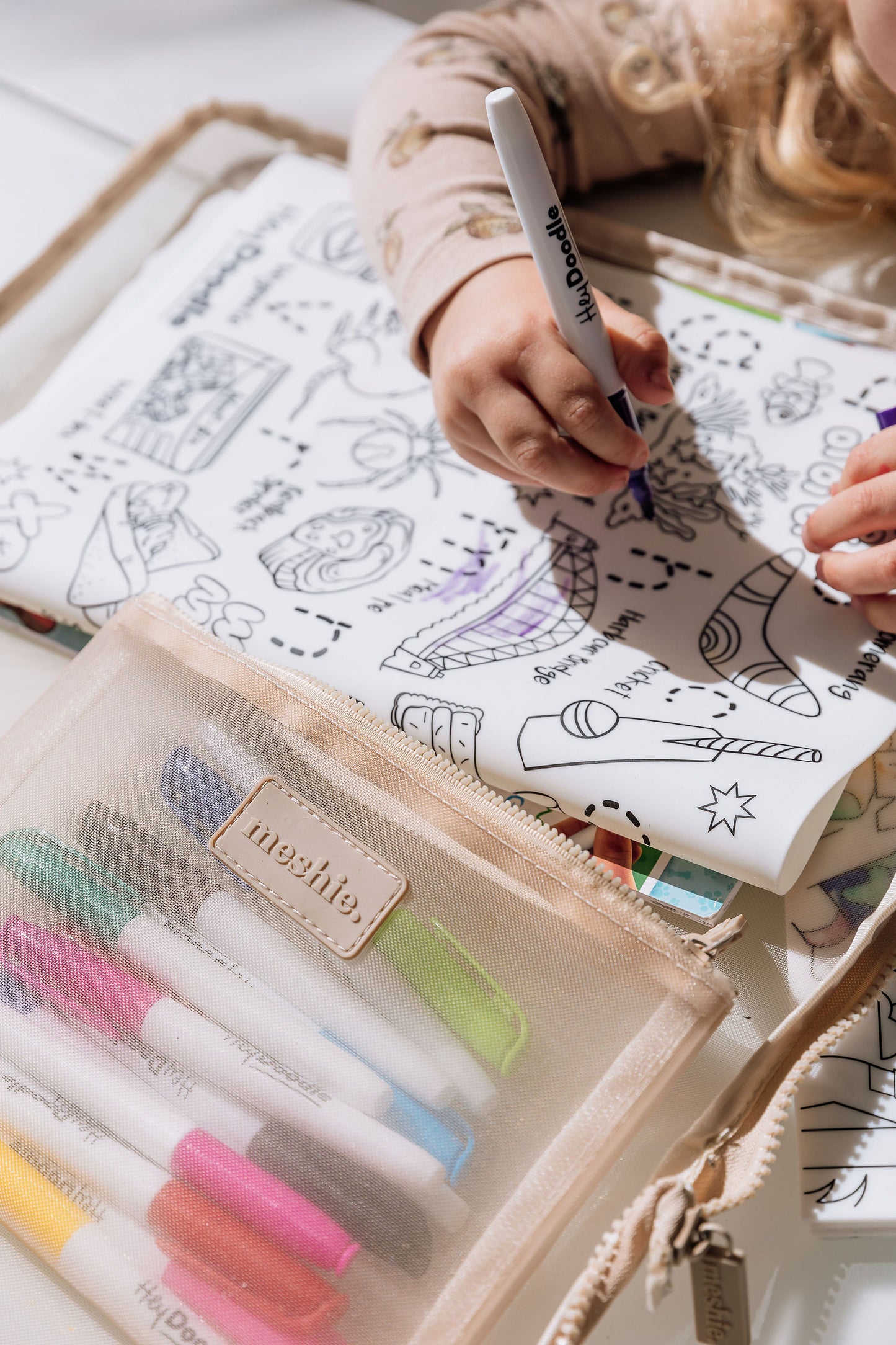 Beige Small Meshie Pouch