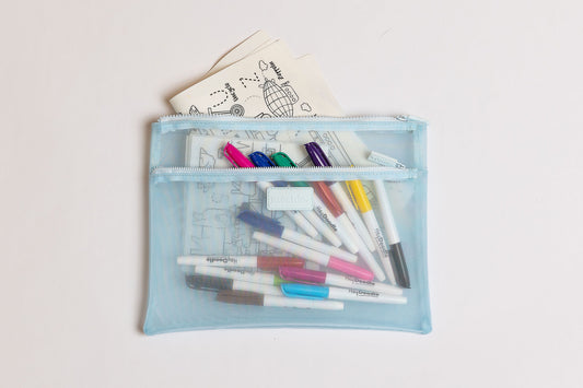 Blue Dual Pocket Meshie Pouch