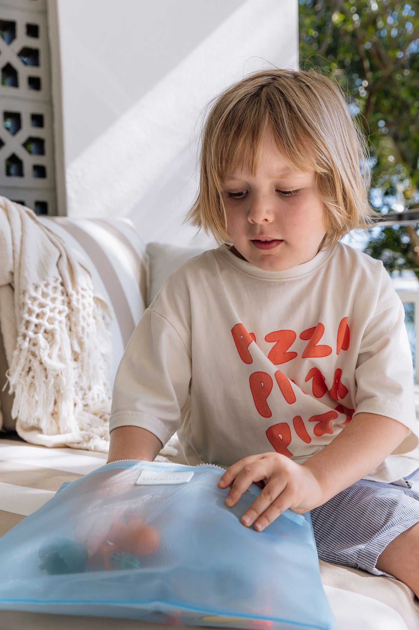 Blue Dual Pocket Meshie Pouch