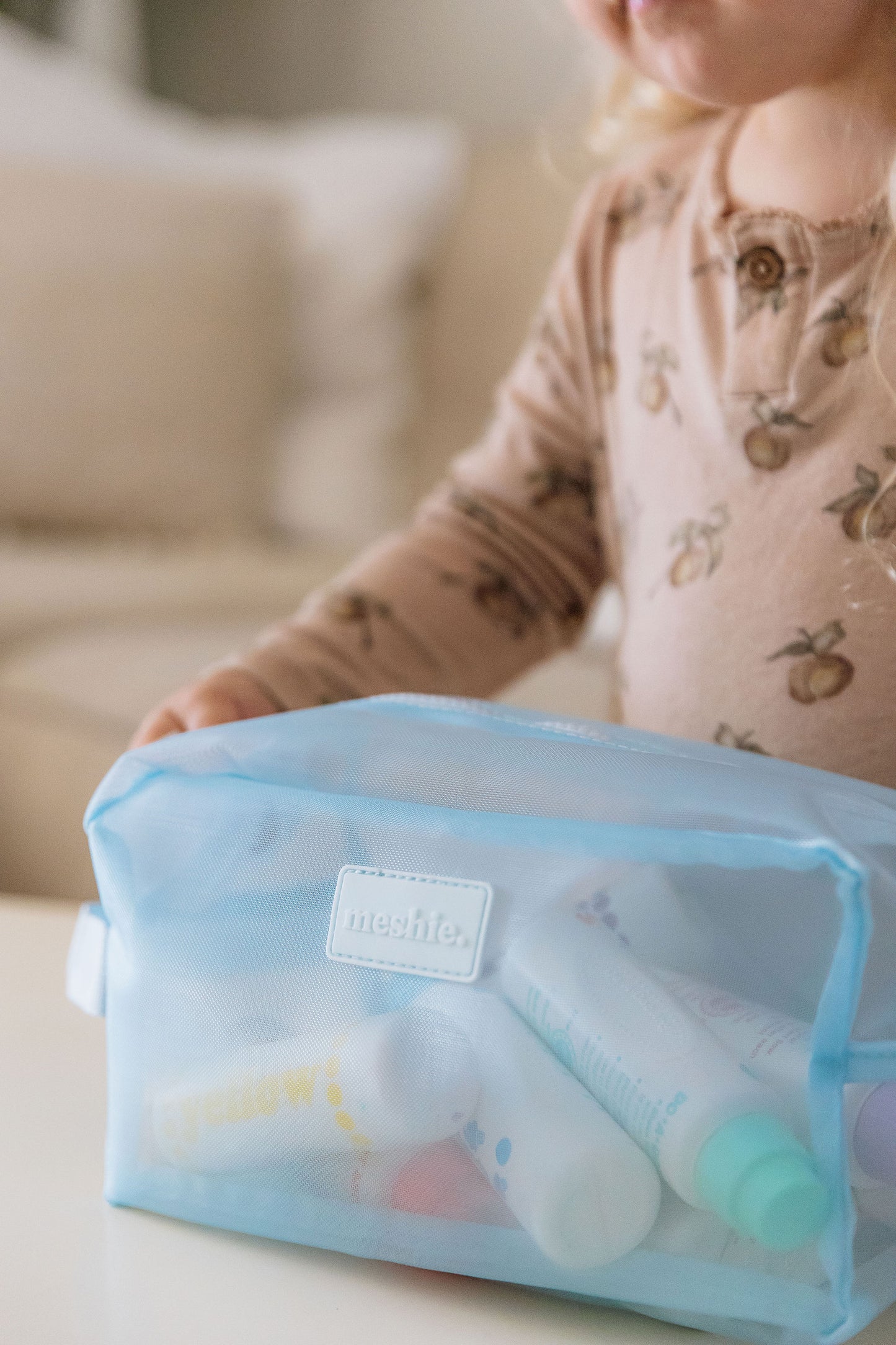 Blue Rectangle Meshie Pouch