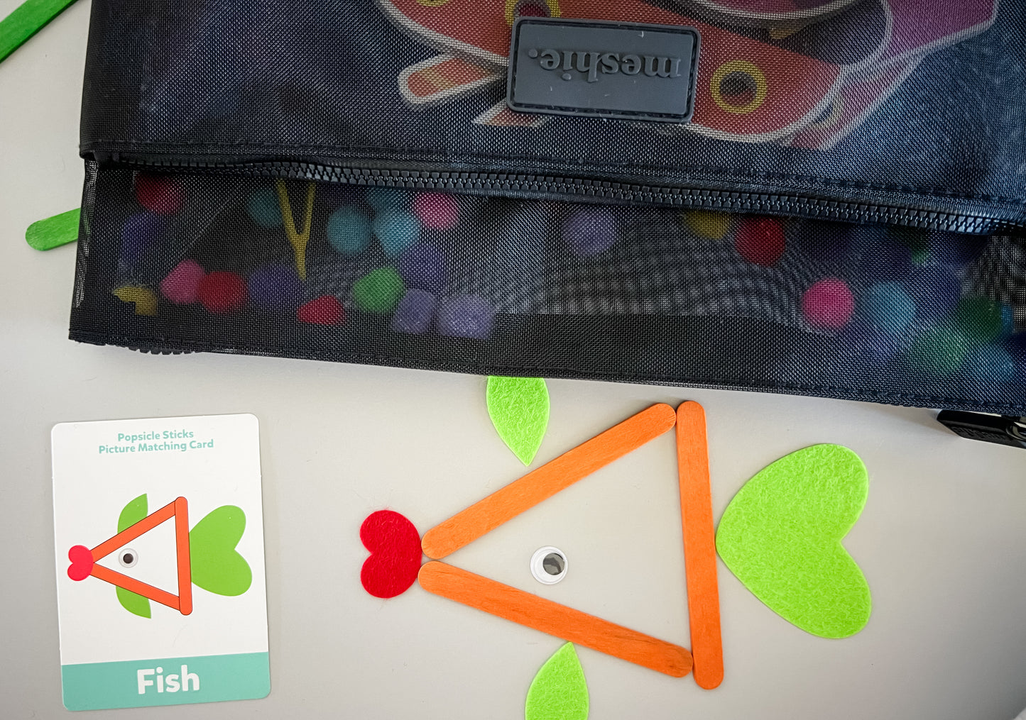 Black Dual Pocket Meshie Pouch