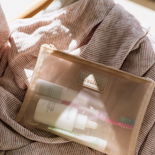 Beige Small Meshie Pouch