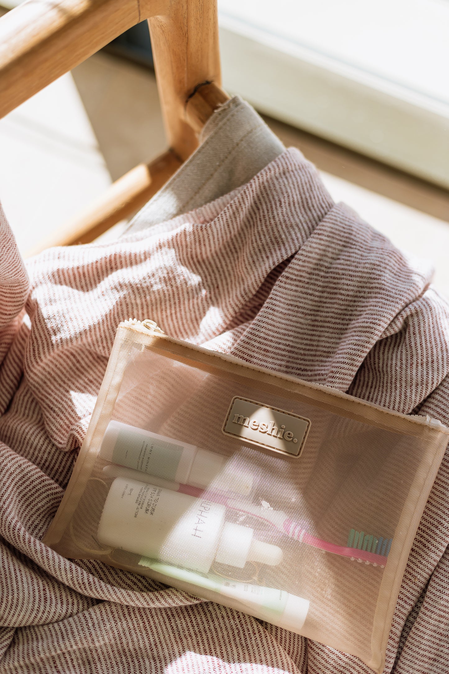 Beige Small Meshie Pouch
