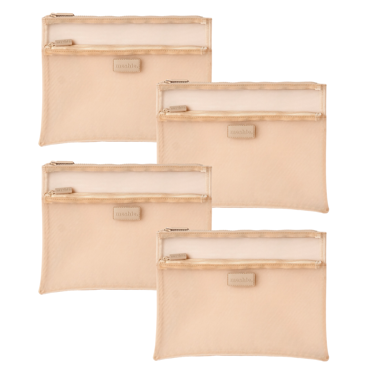Beige Dual Pocket Meshie x 4