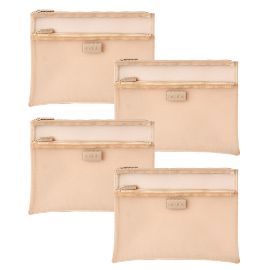Beige Dual Pocket Meshie x 4