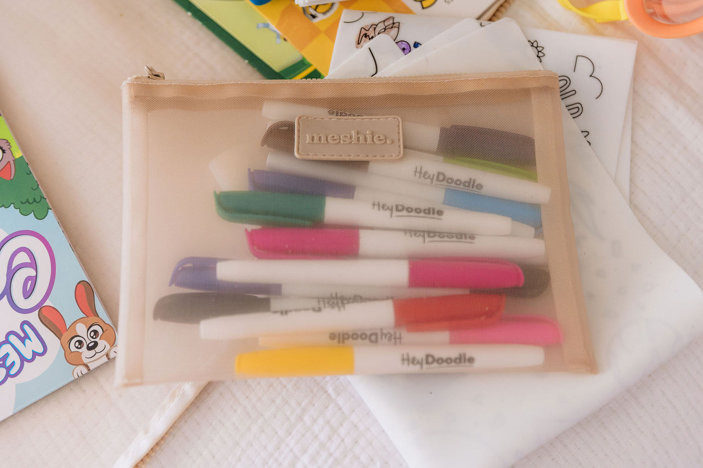 Beige Small Meshie Pouch