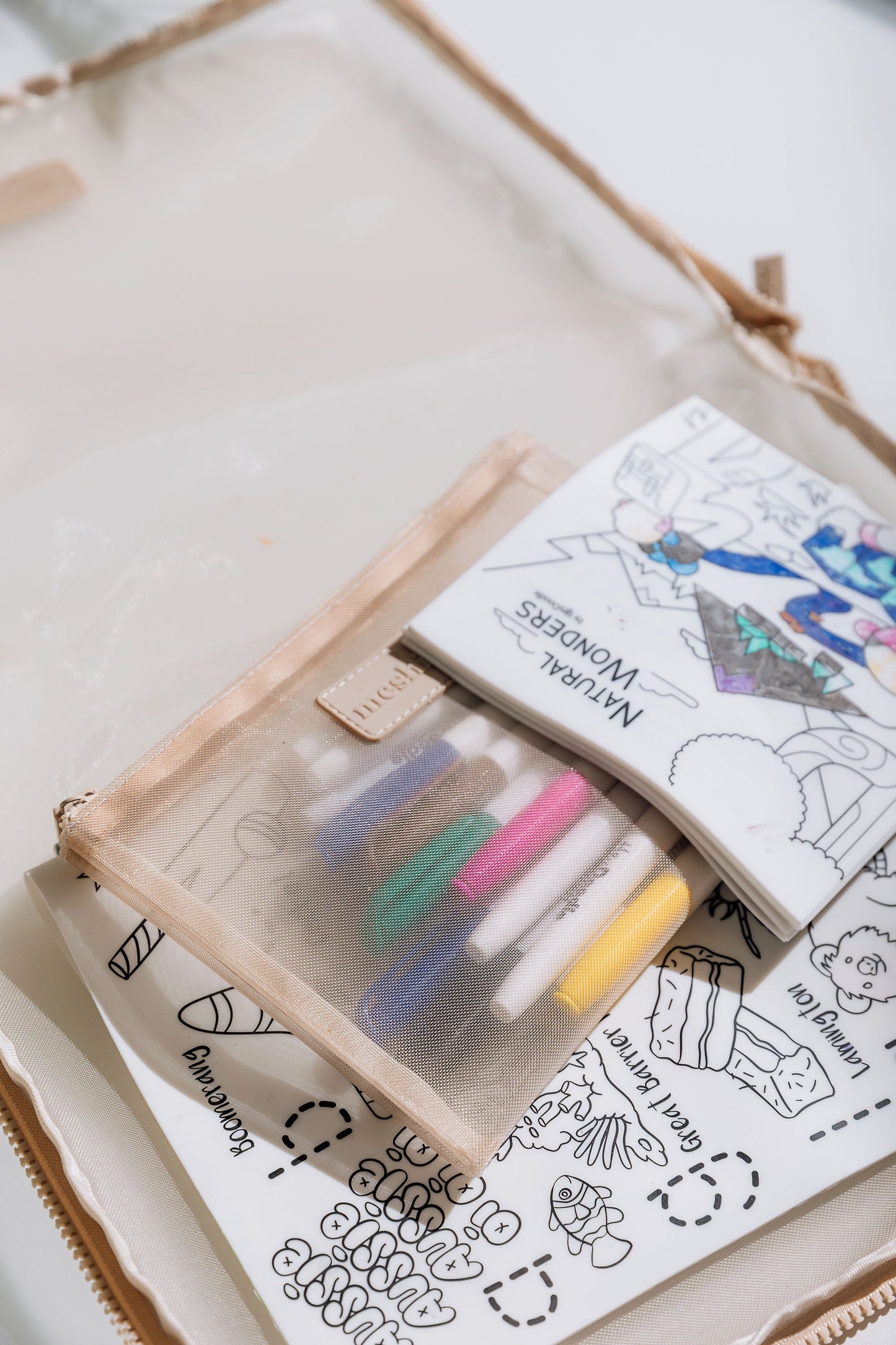 Beige Small Meshie Pouch