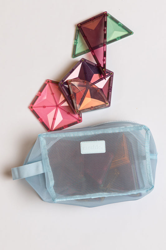 Blue Rectangle Meshie Pouch