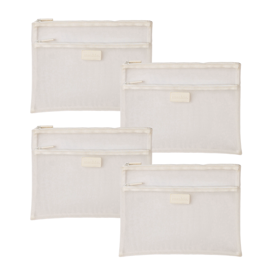 White Bundle Dual Pocket Meshie x 4